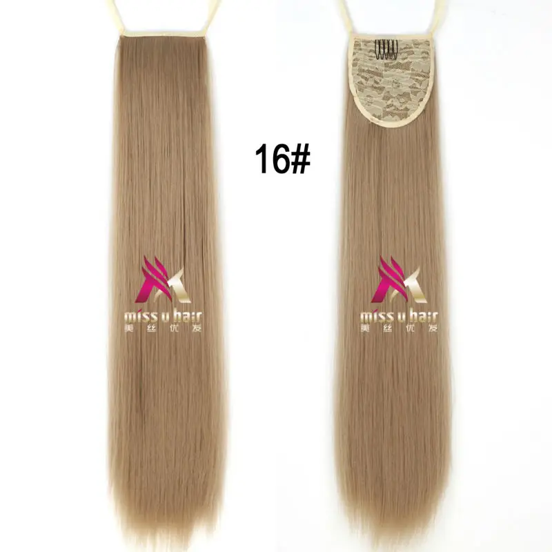 Miss U Hair 2" 60 см 18 цветов Длинные прямые ленты хвост Синтетический зажим для хвостики из волос расширение Повседневные Вечерние парик