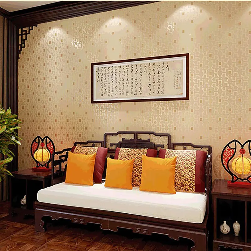 

Grid Chinese Wall papers Home Decor Waterproof Wallpapers for Study Room Living Room Office Walls Papel Mural Contact Paper