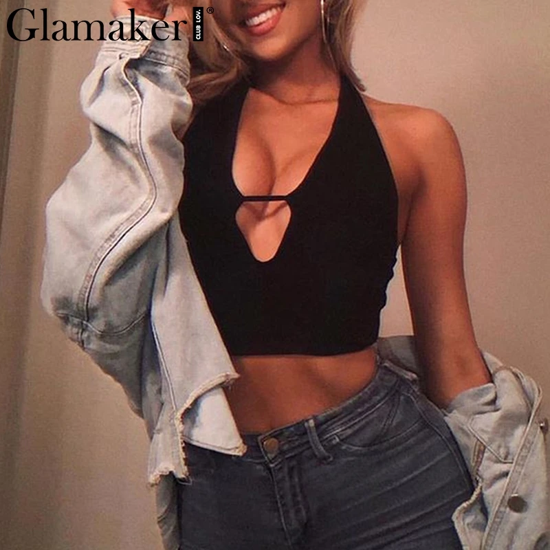 Женская летняя футболка с v образным вырезом и открытой спиной|Футболки| |