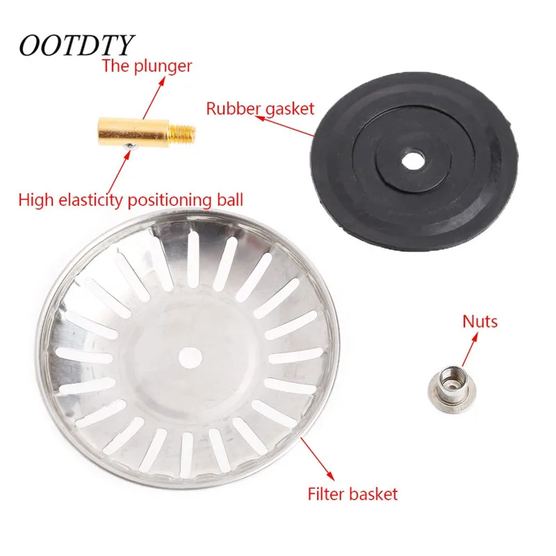 

OOTDTY Kitchen Stainless Steel Basin Drain Dopant Sink Strainer Basket Waste Filter