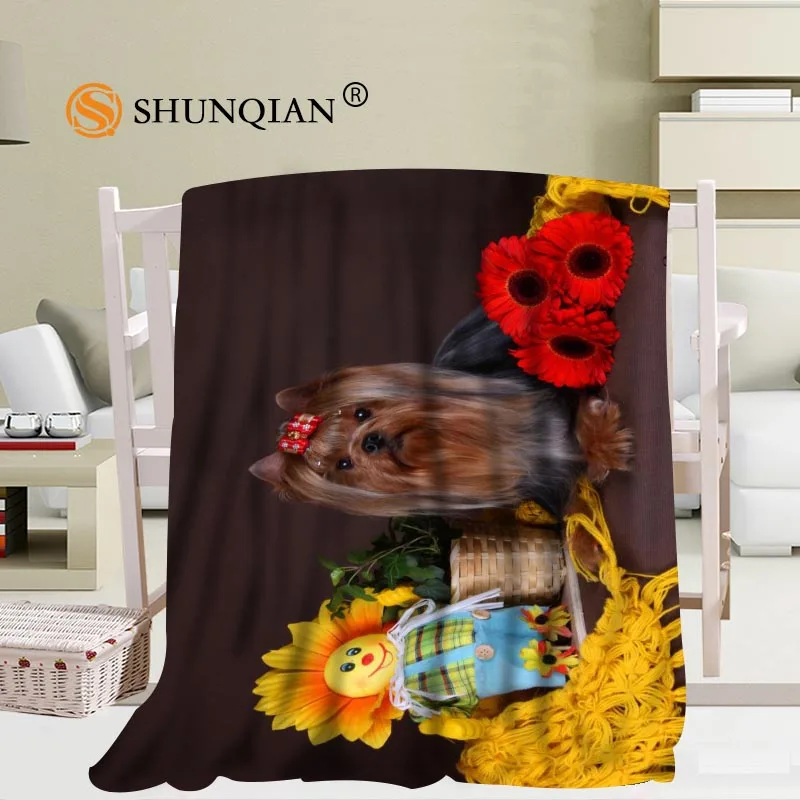 comprar Personalizado Yorkshire Terrier Cobertor Sofá De Escritório Cobertor Portátil Macio Cobertor Cama Avião Viagem Adulto Casa Cobertor