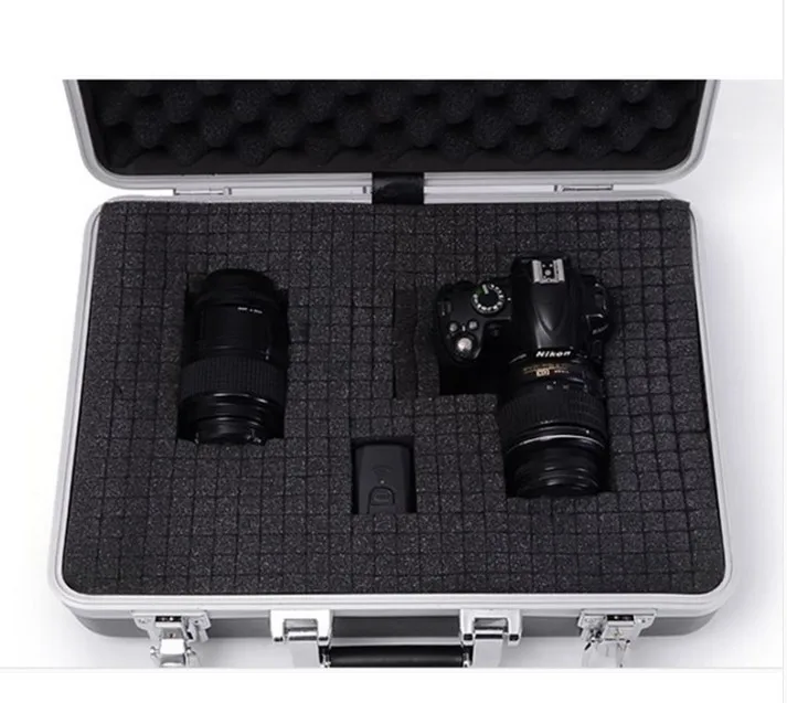 black with foam Высокое качество, горячая Распродажа, алюминиевый чехол для инструментов, чехол для инструментов, коробка для файлов, ударопрочный защитный чехол, чехол для камеры с накладкой из пены - Цвет: black with foam