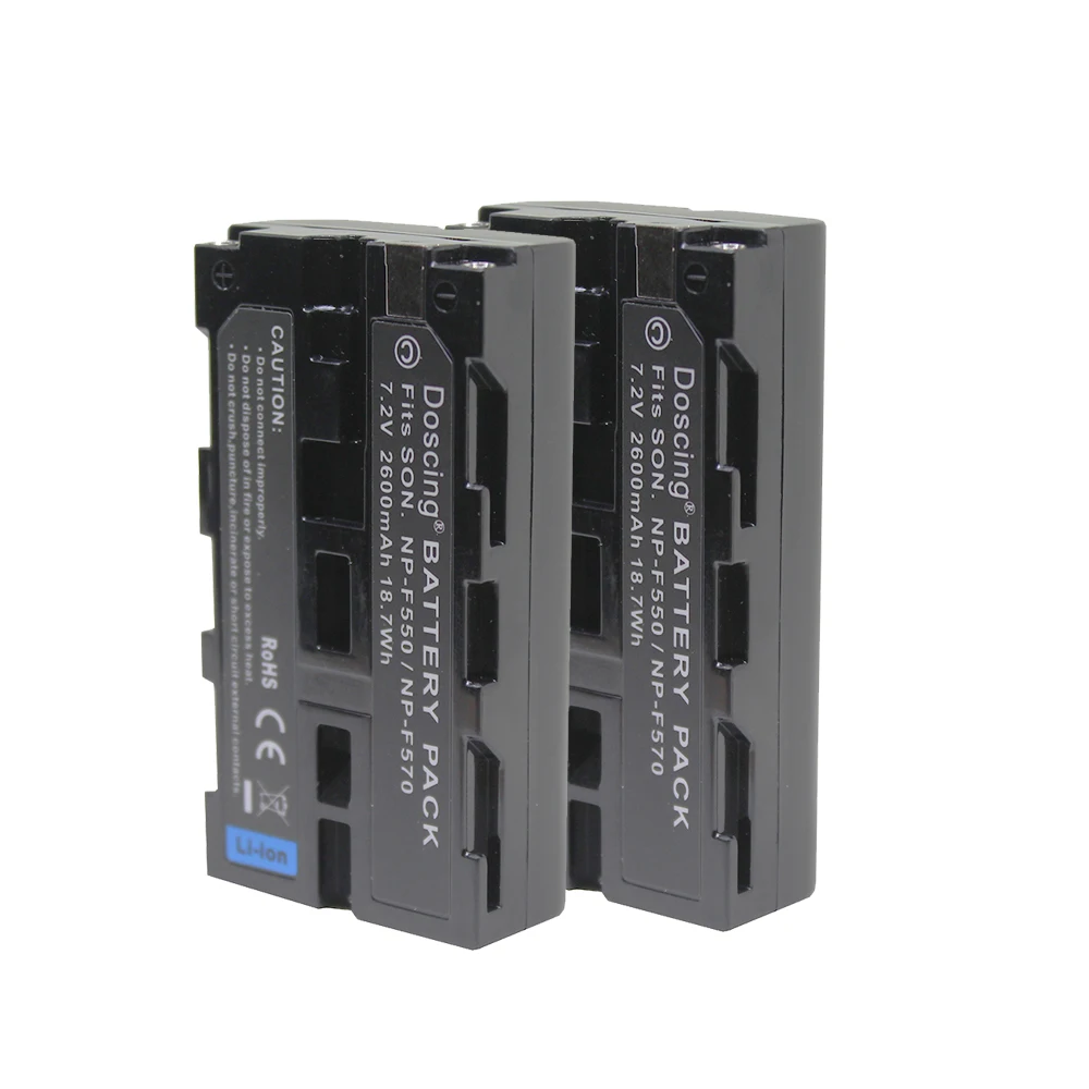 2 шт./лот 7 V 2600mAh NP-F550 NP F550 NPF550 сменный литий-ионный аккумулятор для Sony NP-F330 NP-F530 NP-F570
