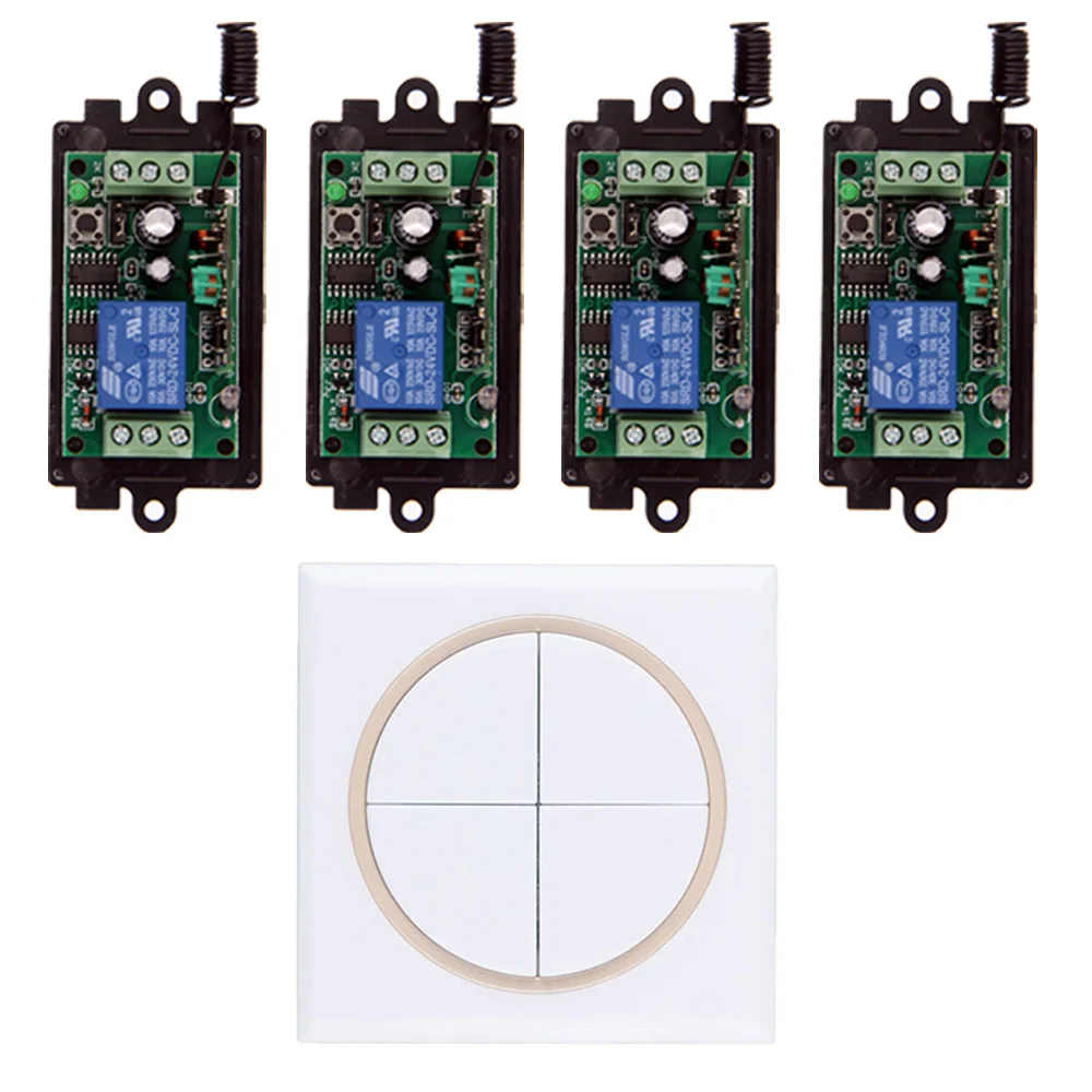 DC 9V 12V 24V 1 CH 1CH RF беспроводной ресивер + 4CH 86 настенный передатчик 315/433 MHz
