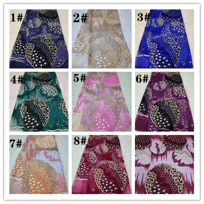 New design velvet ring with rhinestones African lace fabric flat embroidery French net Nigerian suitable for wedding dresse | Дом и сад