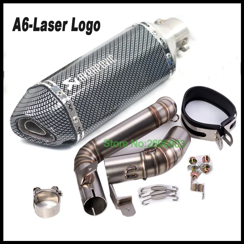 A6 Laser Logo KTM Duke 125 Duke 200 Duke 390 Akrapovic Выхлопная система глушителя Слип-он с лазерной маркировкой и дБ убийца 2013 - Цвет: A6 Laser Logo