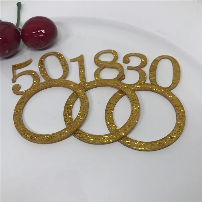 Glitter Gold 50 шт. Персонализированные Свадебные Кольца для салфеток на заказ дерево/акриловый Настольный держатель для салфеток деревенский Свадебный декор для рождественской вечеринки - Цвет: Glitter Gold