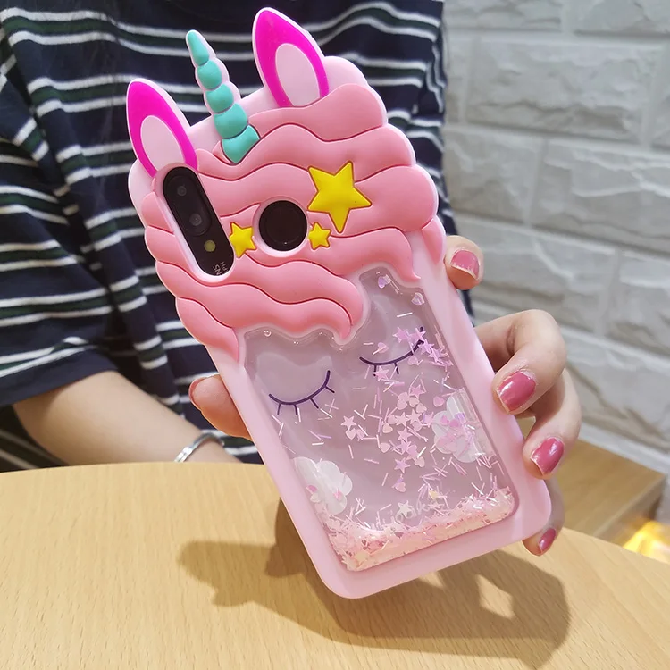 Для Huawei p20 3D Симпатичные жидкий Единорог чехол для p20/p20 pro/p20 lite (nove 3e) розовый