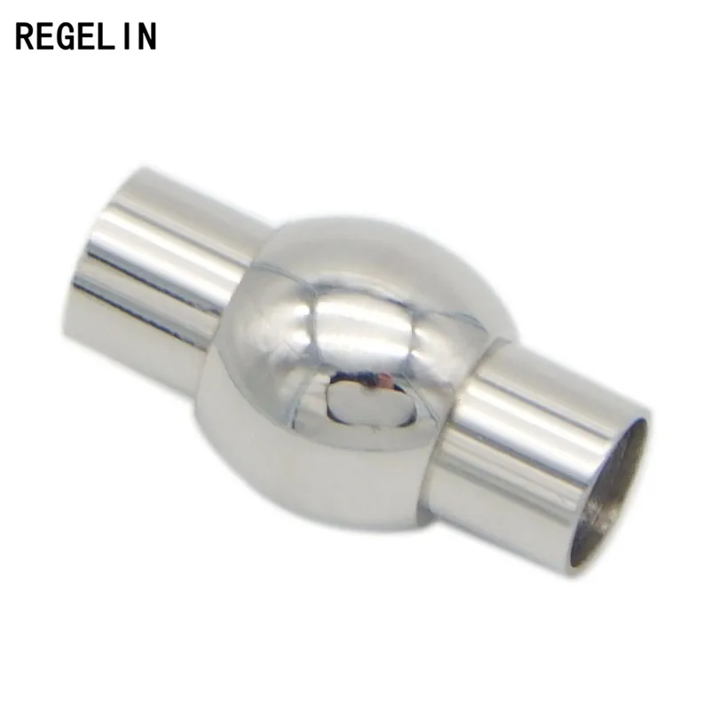 

REGELIN 2pcs Silver Tone Strong Magnetic Clasps Connectors Fitting 3/4/5/6/7/8mm Leather Cord Bracelets Jewelry Findings