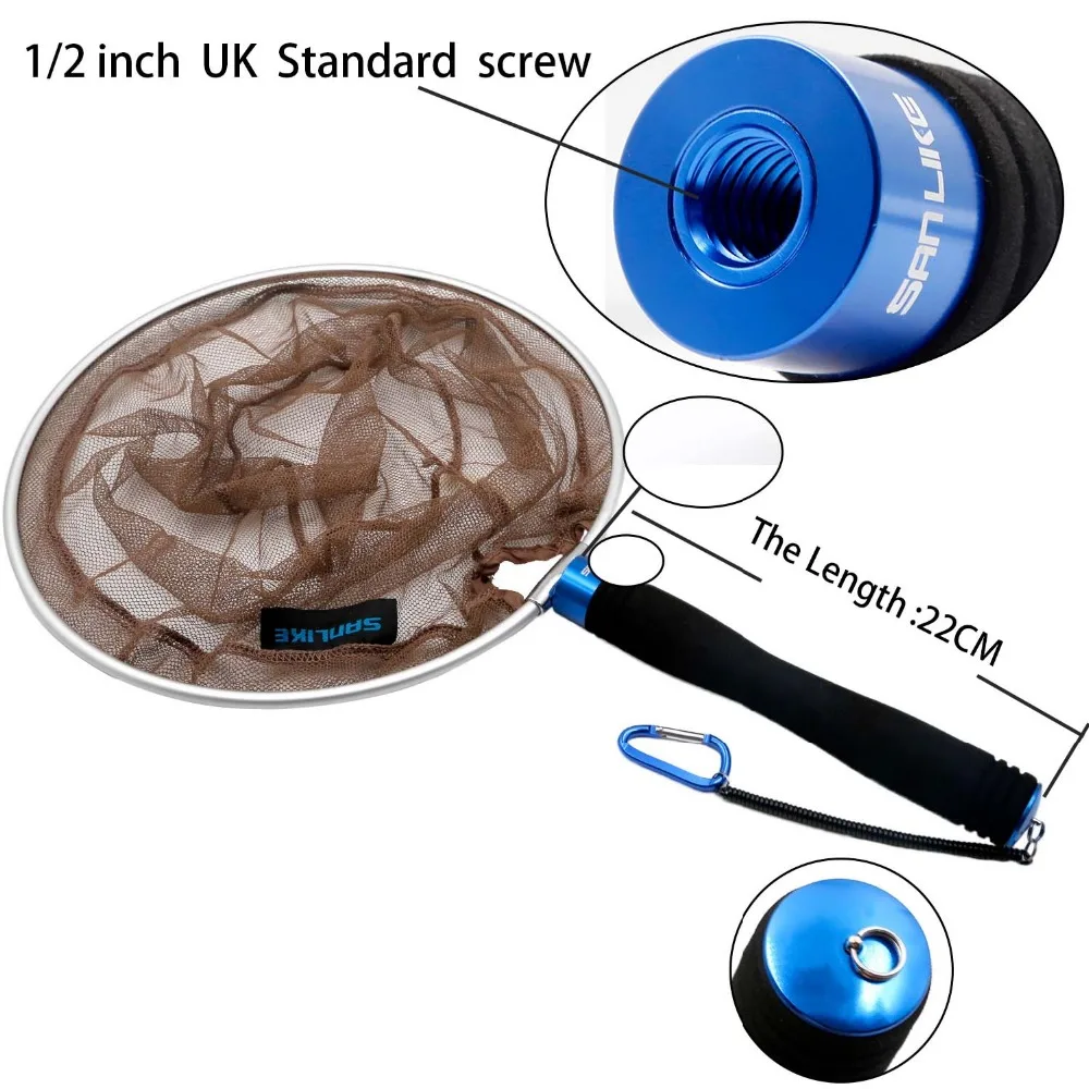 Sanlike Aluminium fish net Fly Fishing Landing Net Brail nylon portable Tackle tool Accessories | Спорт и развлечения