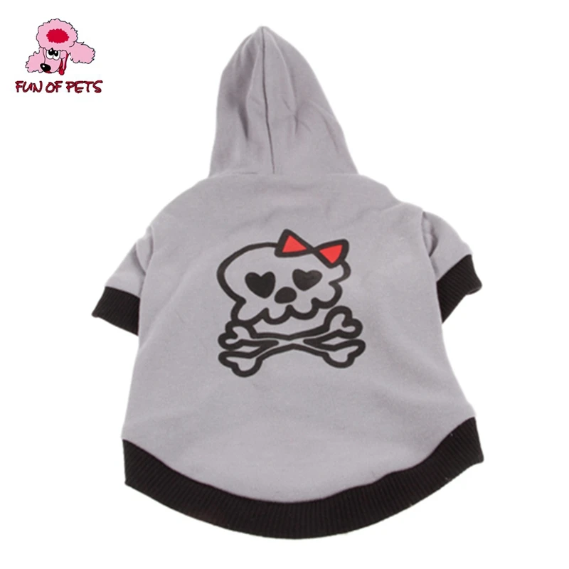 2017 Весна Осень милый лук череп шаблон пальто с капюшоном для домашних животных