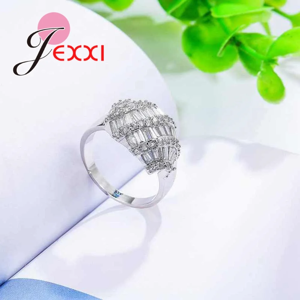 Fashion New Arrival White CZ 925 Sterling Silver Ring Size 6 7 8 9 10 Women Jewelry Gift Pretty Wedding Bijoux | Украшения и