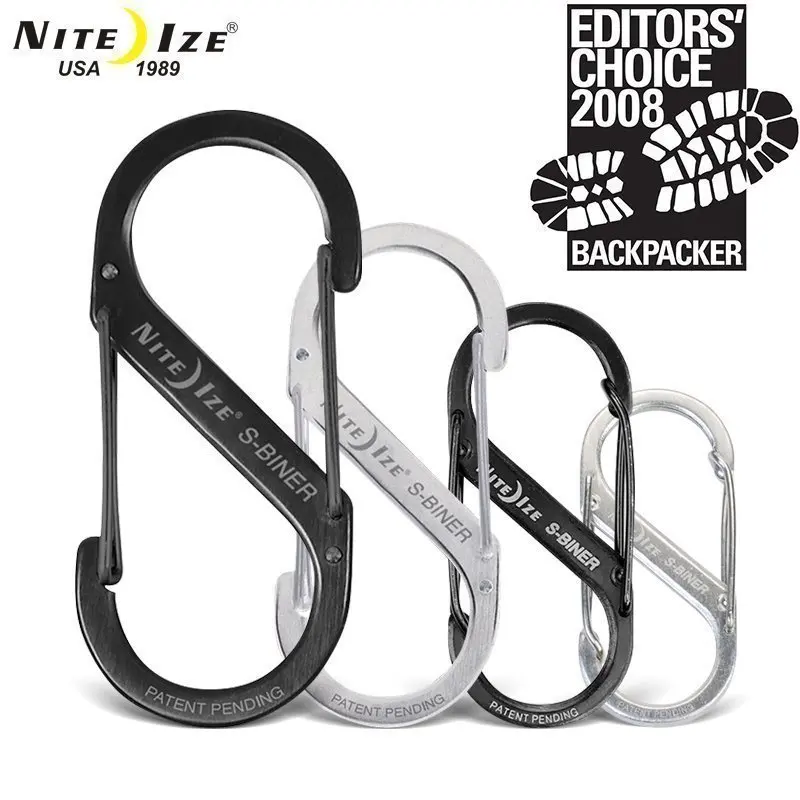 Niteize stainless steel 8 word buckle key chain multi-function quick hook classic product edc easy to use | Спорт и развлечения