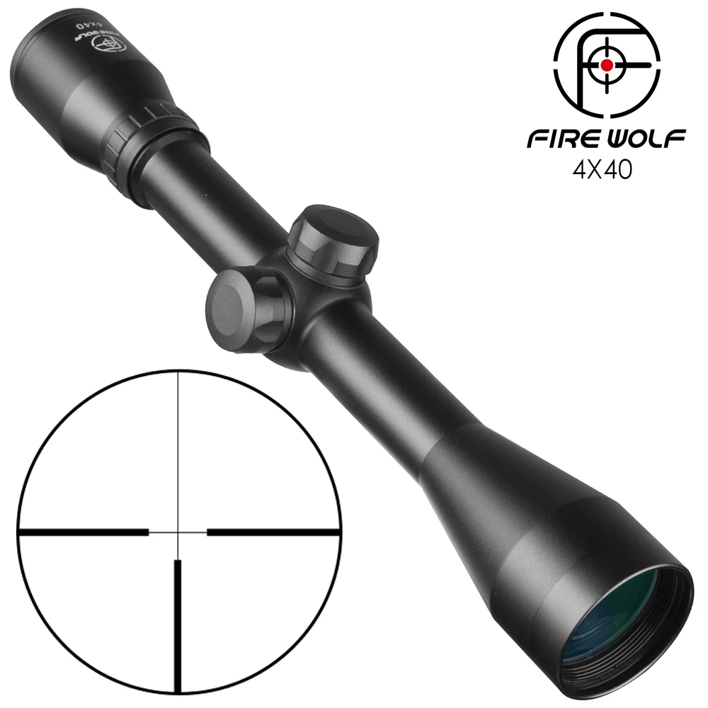 

Охотничий прицел Fire Wolf 4x40, зеленая линза, уличная сетка, крестообразный оптический прицел, тактические снайперские прицелы