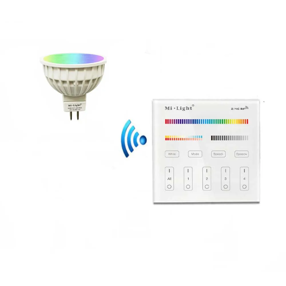 MiLight Светодиодная лампа 4 Вт MR16 RGB + CCT светодиодная B4 (3 В) Пульт дистанционного