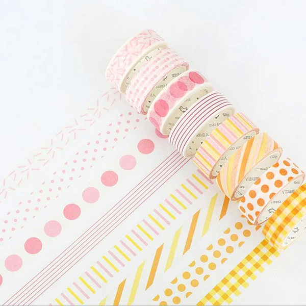 

24pcs/lot 15mmx7M Rainbow series Masking Tapes set Cute pattern paper tape Office material School stationery supplies (tt-2861)