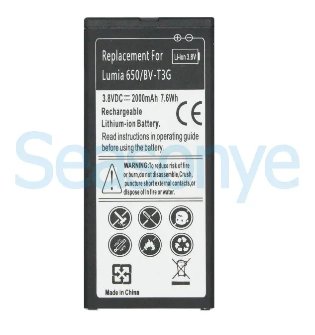 2 шт./лот 2000 мАч/7.6Wh BV T3G запасная батарея чехлы книжки для телефонов Microsoft Nokia lumia 650