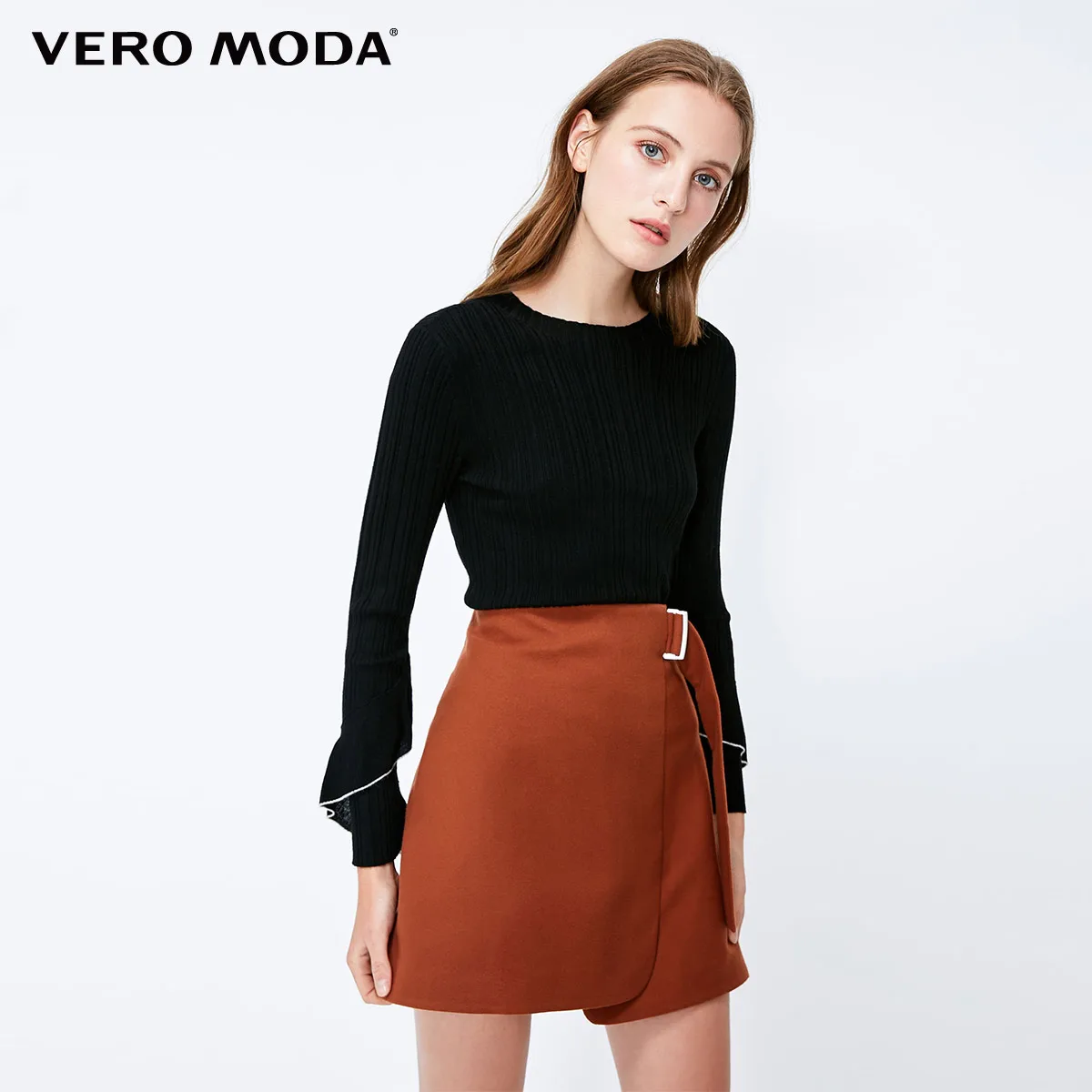 Vero Moda Женская Асимметричная юбка миди со шнуровкой на талии | 318316540 - Цвет: Tortoise shell