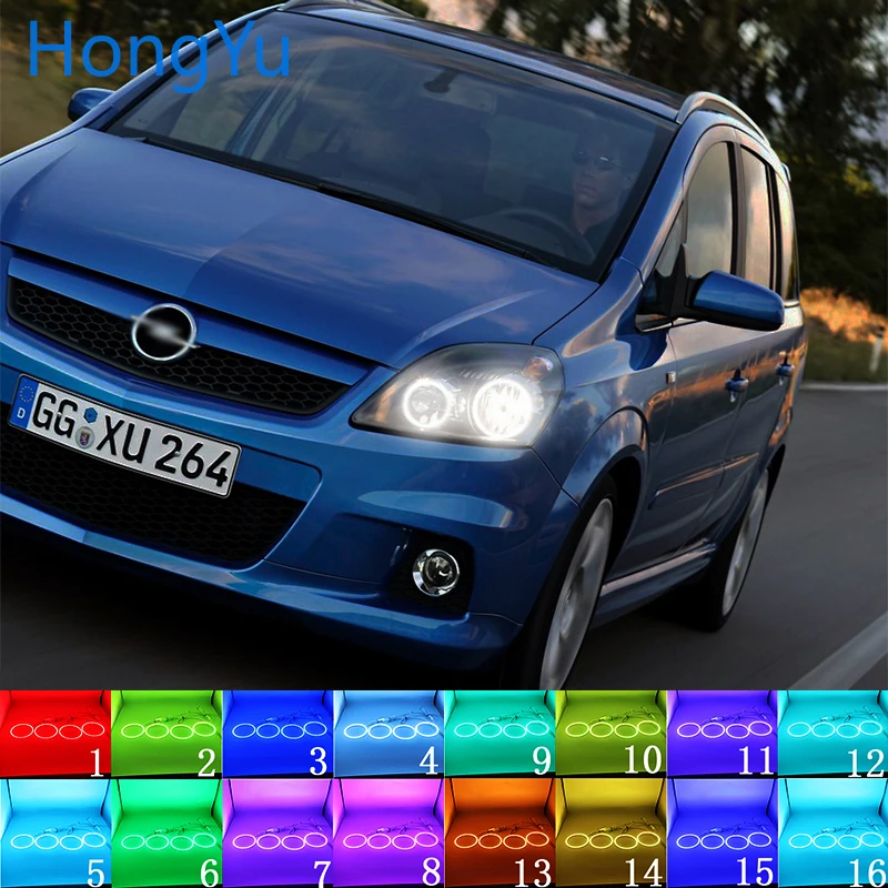 

Latest Headlight Multi-color RGB LED Angel Eyes Halo Ring Eye DRL RF Remote Control for Opel Zafira B 2005 - 2014 Accessories