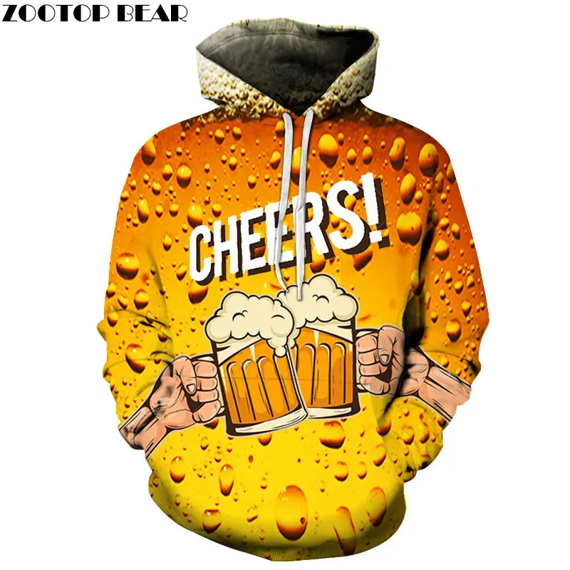 Пивной карнавал мужские свитшоты с 3D принтом толстовки круглым вырезом одежда