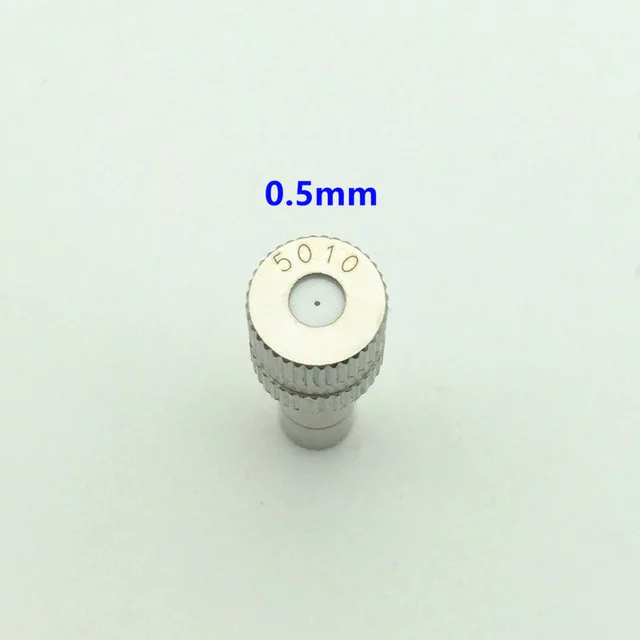 0.5mm Nozzle 50 шт. низкого давления 0,2 мм~ 0,6 мм туман запотевания сопла сад воды туман распыления системы сопла для 6 мм Скольжения Замок быстрый разъем - Цвет: 0.5mm Nozzle