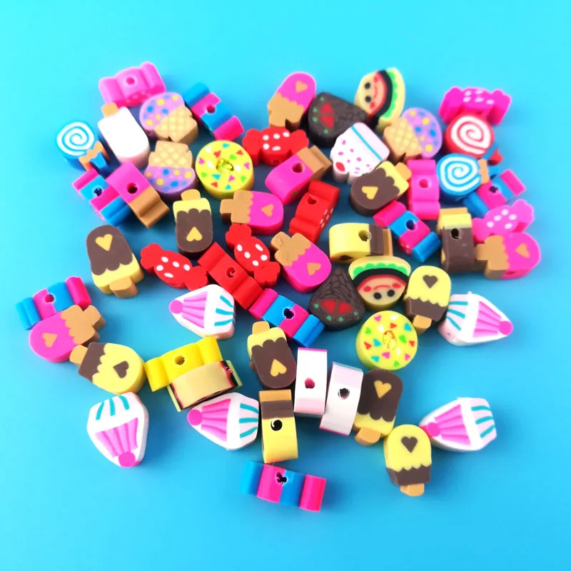 Флаги Fimo 50 шт./лот бусины из полимерной глины в виде фруктов разделитель Ice Crea