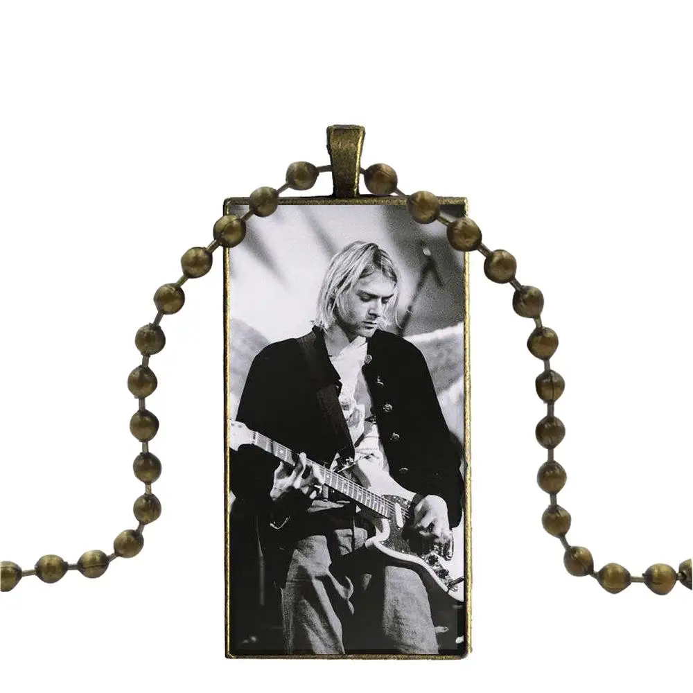 EJ glaze Nirvana Kurt Cobain Гранж рок ожерелье модная Длинная цепочка с прямоугольным