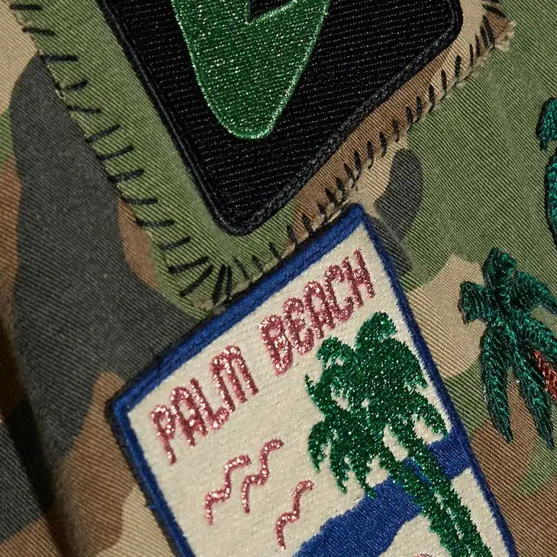 Бохо стиле Крупногабаритные Украшенные зимние куртки женщины Аппликация