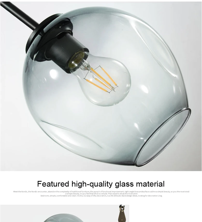Norbic Creavtive Ресторан железные ветви E27 Светодиодный светильник люстры пост Современный арт домашний деко стеклянный шар рукоделие люстры