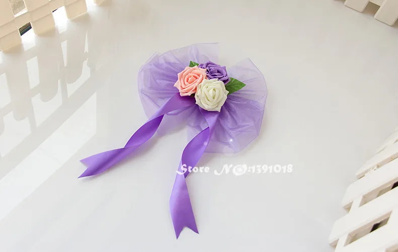 Лента из тесьмы с бантом PE цветы свадебная Автомобильная дверь Декоративная