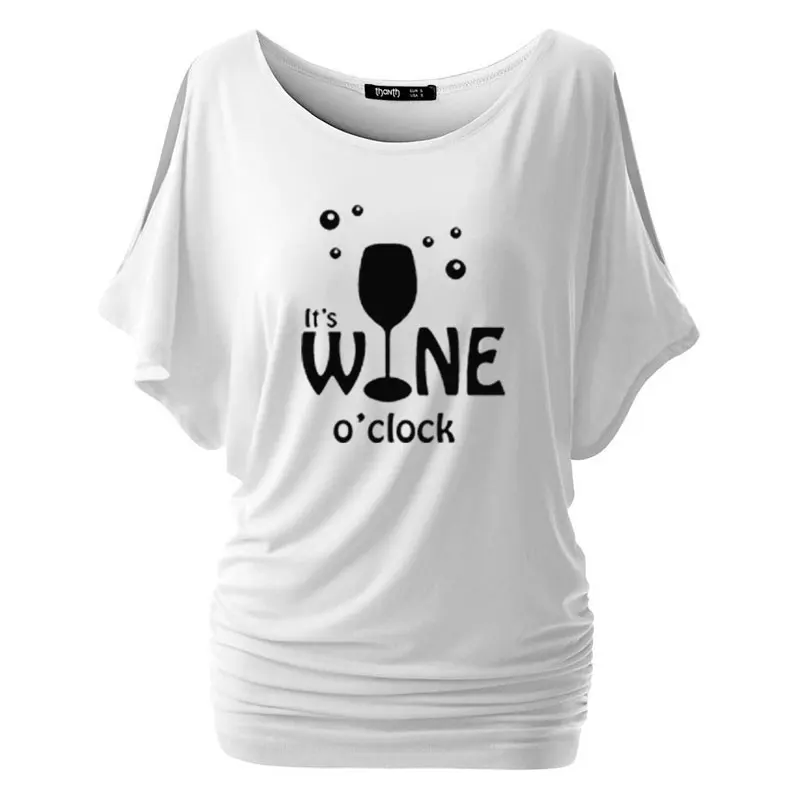 Женская футболка с надписью It WINE hours повседневная хлопковая хипстерская Футболка