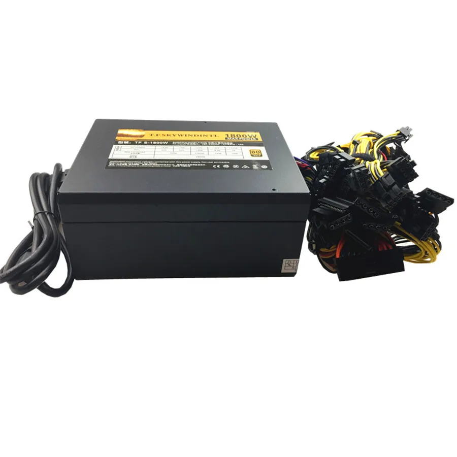 T.F.SKYWINDINTL 1800W источник питания для майнинга 8 GPU Bitmain PSU Выключатель PC Mining Machine ITX ATX