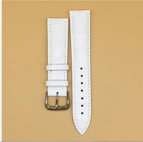 Ремешок из натуральной кожи для мужчин и женщин для часов lv, часы Casio Cartier dw tissot Omega Longines на липучке, Apple, samsung, moto, LG, ASUS, ремешок для часов - Цвет ремешка: white