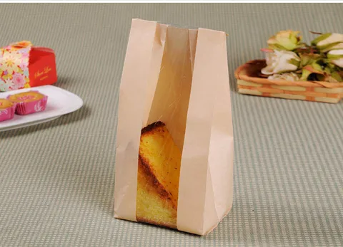 20 шт. крафт-бумажный пакет окно хлеб в виде пончика Досуг бумажные пакеты для упаковки пищевых продуктов торт тост DIY выпечка упаковки белый коричневый