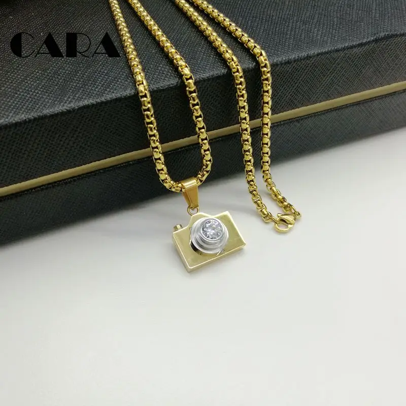 Новое поступление ожерелье в стиле хип хоп из нержавеющей стали кулон с фианитом