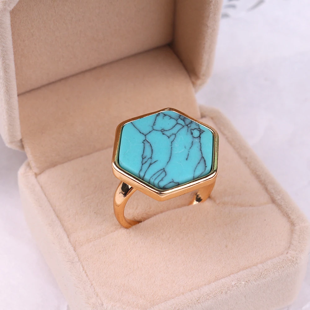 Vansno The new retro alloy triangular ring with pine stones is a popular all-purpose | Украшения и аксессуары