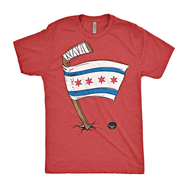 Chicago Blackhawks Flag T-Shirt | Мужская одежда