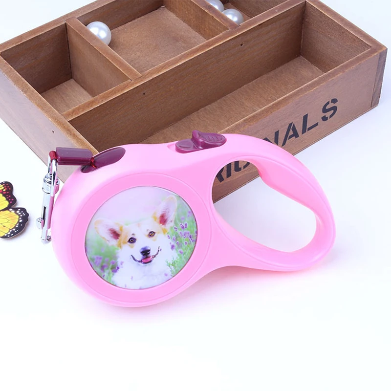 Мультфильм полиэстер собаки поводок Регулируемая животный принт Автоматическая