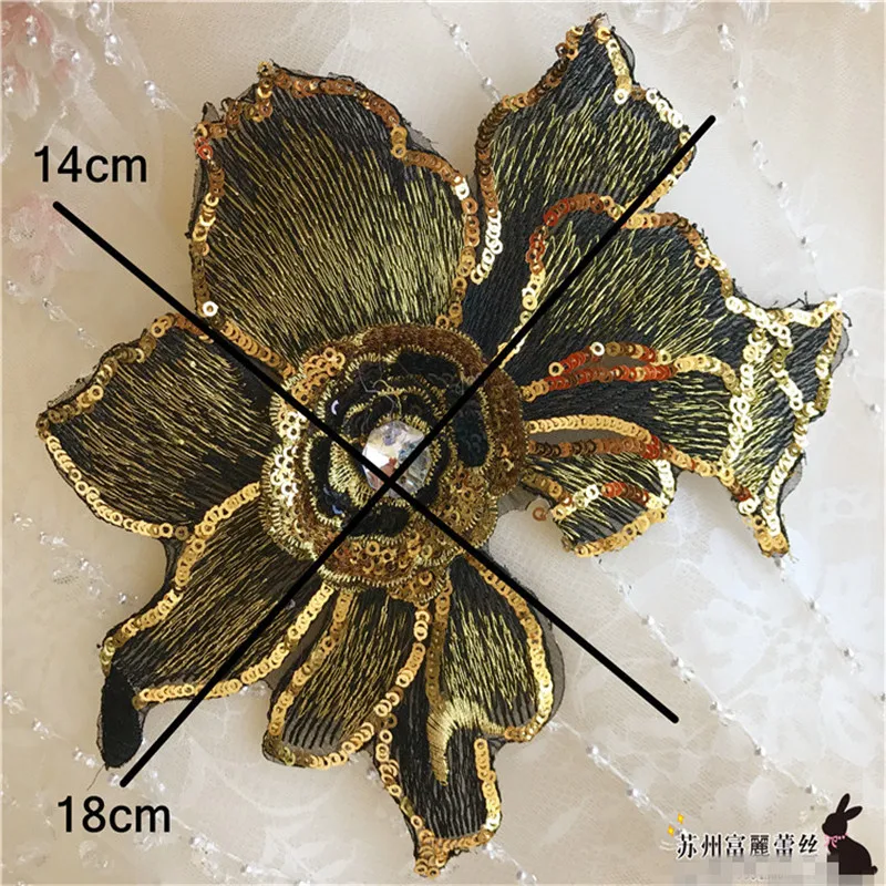 2 шт. большая Размеры 18X14cm 9 цветов Свадебное платье с цветочным рисунком Вышивка
