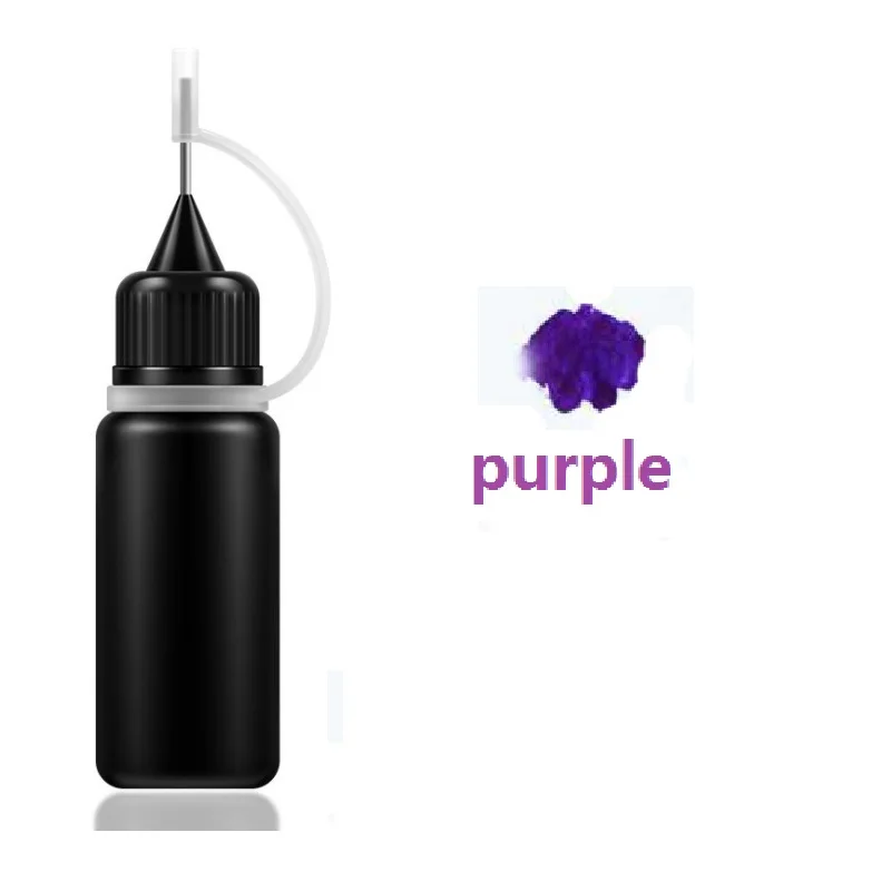 1 PC Purple Ink Татуировки, Пигмент для временных татуировок. Натуральный и долговечный(органический Jagua Фруктовый гель/чернила). Без спирта. 10 мл 6 цветов и перерабатываемые Шаблоны - Цвет: 1 PC Purple Ink