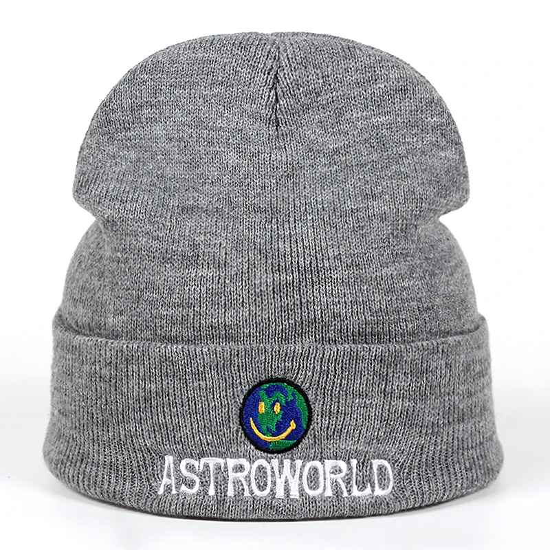 Travi$ Scott, вязаная шапка, новинка, ASTROWORLD, шапка, вышивка, Astroworld, лыжная, теплая, зимняя, унисекс, Lil, Peep Skullies Beanies