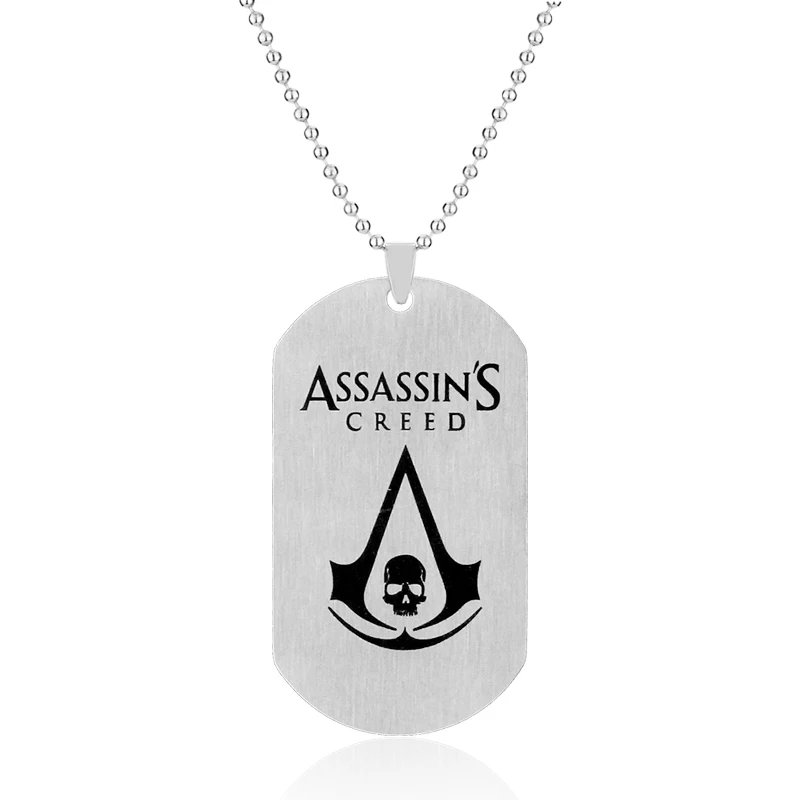 Лидер продаж игра Assassins Creed собачьи бирки ожерелье модный шар цепочка нержавеющая
