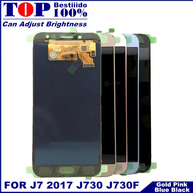 Телефон lcd s с регулировкой яркости для samsung Galaxy J7 Pro J730 J730F ЖК-дисплей сенсорный экран Полный дигитайзер Замена