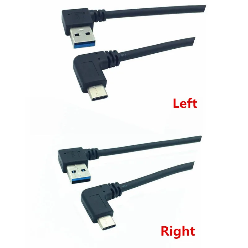 Кабель USB 3,0 Type-A (штекер) с углом 90 градусов (штекер), USB 3.1 Type-C (штекер), для синхронизации данных и зарядки