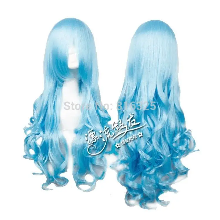 Оптовая 32076&gt Новая Мода Парик Сексуальная Девушка Голубой Косплей Длинными