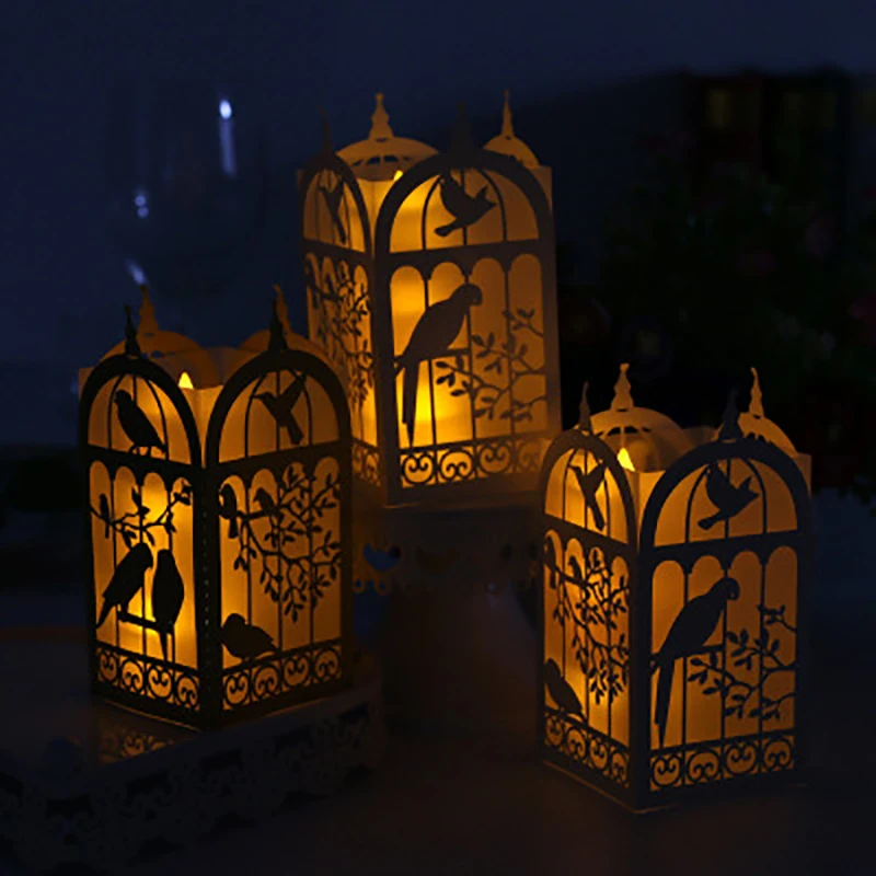 Бумага электронные свечи абажур резьба светодиодный клетка Тип выдалбливают для