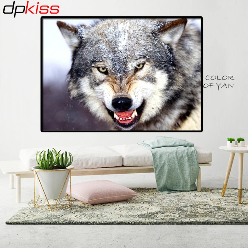 Dpkiss 5D Diy foamiran Алмазный живопись волк вышивка крестом стразы алмазы мозаика алмаз
