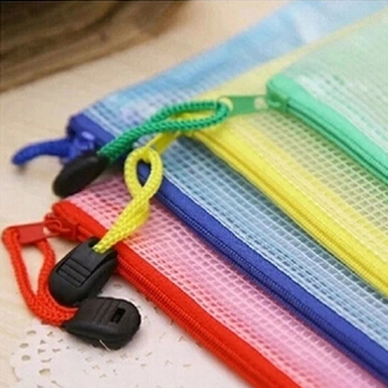 10pcs/lot Document File Bag Holder Storage Case Cosmetic Makeup Student Stationery School Supplies Pen Plastic Container | Канцтовары