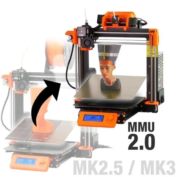 Многоцветный I3 3D принтер MK3 MK3S MMU пять цветов печати комплект MK52|3D принтеры| |