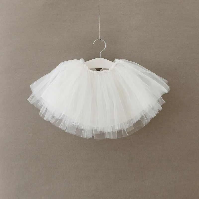 beige white Весенне-летние юбки-пачки для маленьких девочек; Детские фатиновые Юбки принцессы; милая пышная бальная юбка; одежда для детей; DQ374 - Цвет: beige white